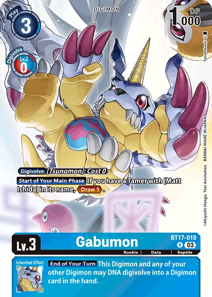 Gabumon &mdash; Digimon Card Game card