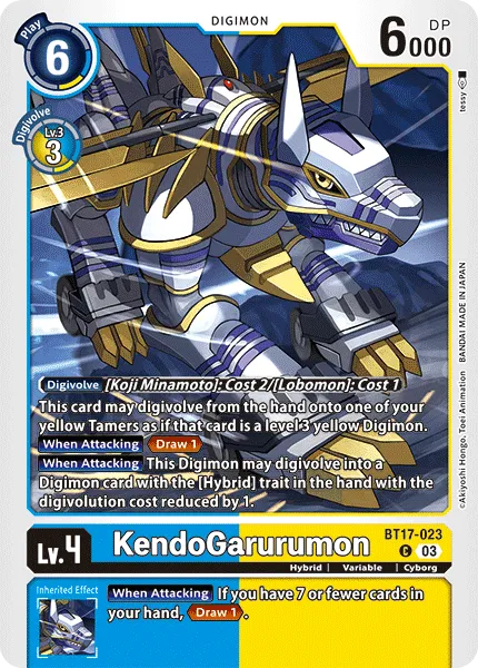 KendoGarurumon &mdash; Digimon Card Game card