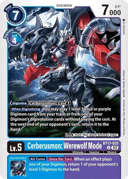 Cerberusmon: Werewolf Mode &mdash; Digimon Card Game card
