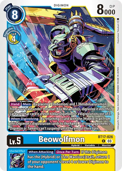 Beowolfmon &mdash; Digimon Card Game card