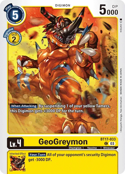 GeoGreymon &mdash; Digimon Card Game card