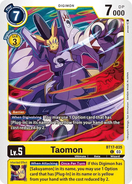 Taomon &mdash; Digimon Card Game card