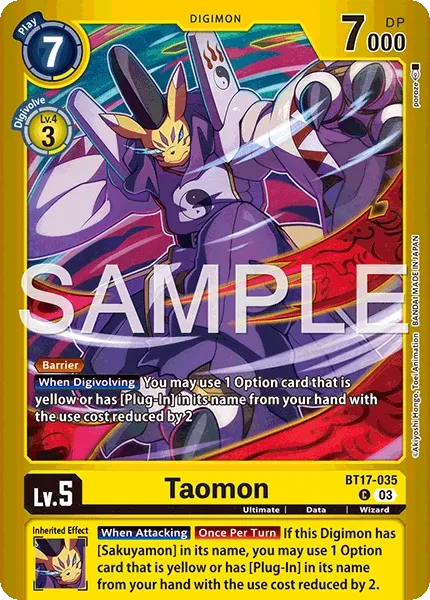 Taomon &mdash; Digimon Card Game card