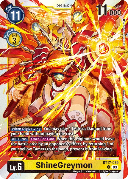 ShineGreymon &mdash; Digimon Card Game card