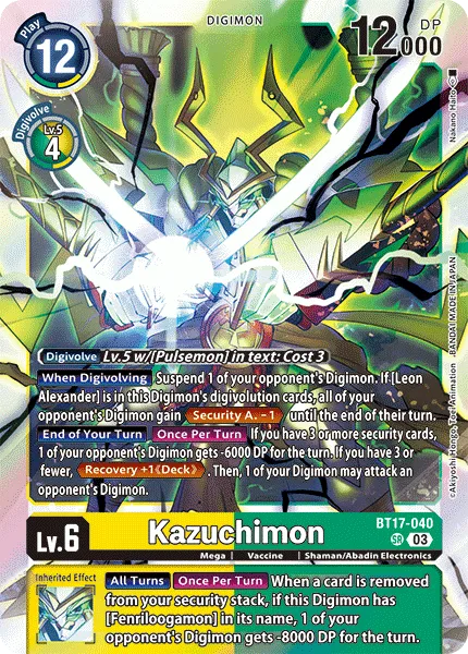Kazuchimon &mdash; Digimon Card Game card