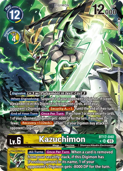 Kazuchimon &mdash; Digimon Card Game card