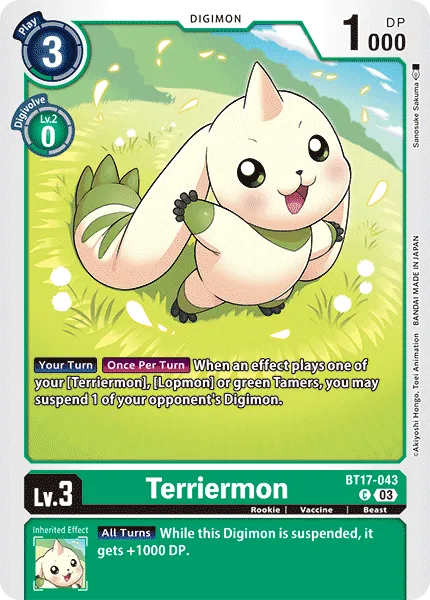Terriermon &mdash; Digimon Card Game card