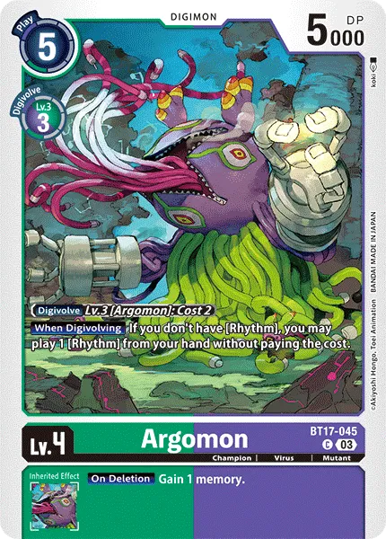 Argomon &mdash; Digimon Card Game card