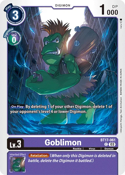 Goblimon &mdash; Digimon Card Game card