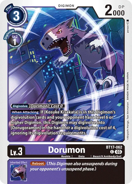 Dorumon &mdash; Digimon Card Game card
