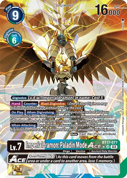 Imperialdramon: Paladin Mode ACE &mdash; Digimon Card Game card