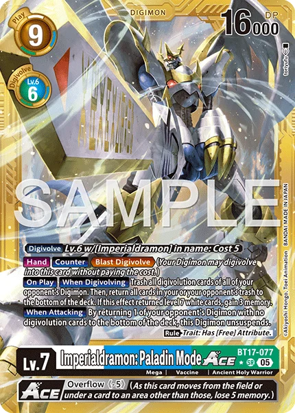 Imperialdramon: Paladin Mode ACE &mdash; Digimon Card Game card