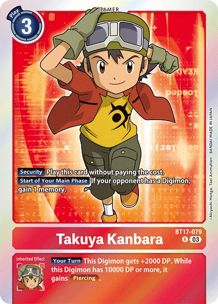Takuya Kanbara &mdash; Digimon Card Game card