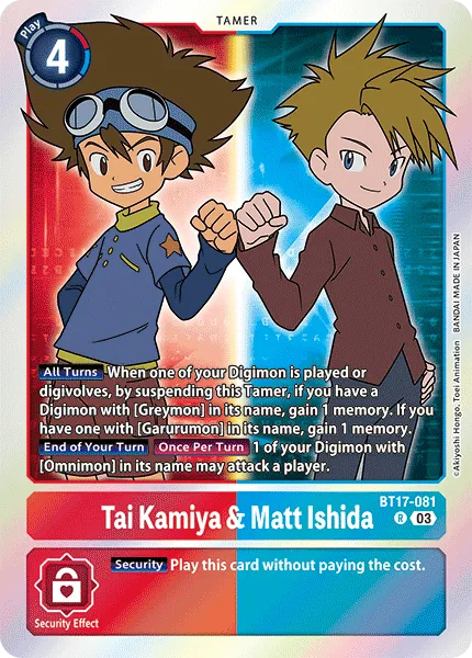 Tai Kamiya & Matt Ishida &mdash; Digimon Card Game card