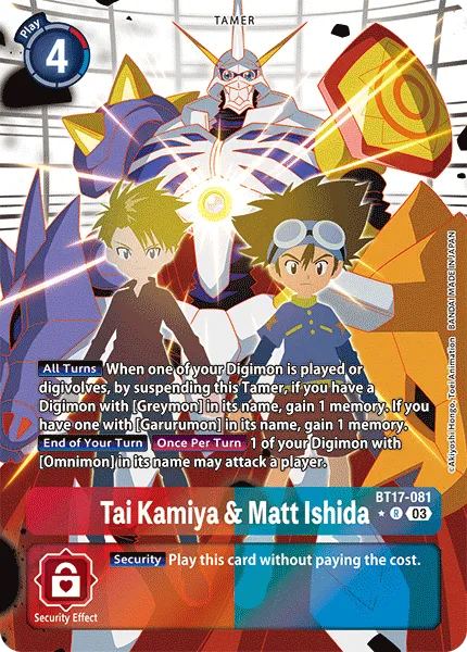 Tai Kamiya & Matt Ishida &mdash; Digimon Card Game card