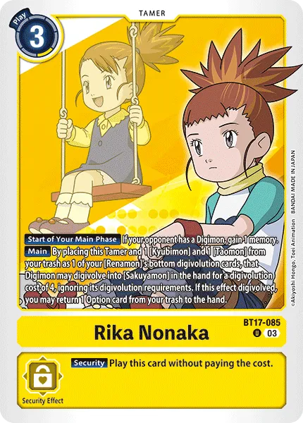 Rika Nonaka &mdash; Digimon Card Game card