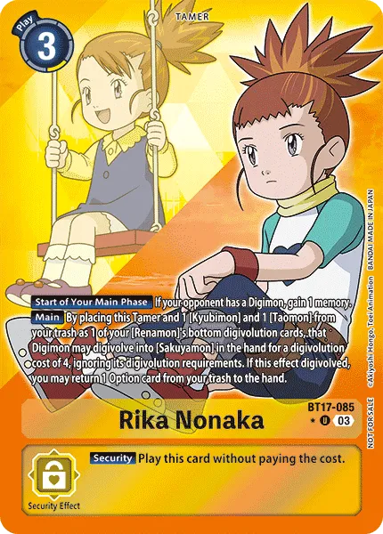 Rika Nonaka &mdash; Digimon Card Game card