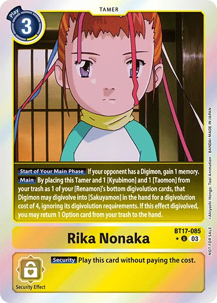 Rika Nonaka &mdash; Digimon Card Game card