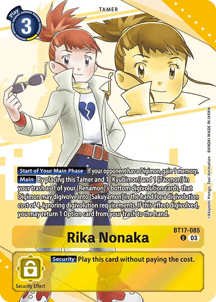Rika Nonaka &mdash; Digimon Card Game card