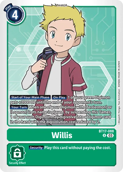Willis &mdash; Digimon Card Game card