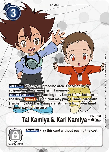 Tai Kamiya & Kari Kamiya &mdash; Digimon Card Game card