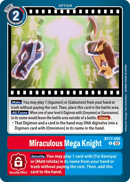 Miraculous Mega Knight &mdash; Digimon Card Game card