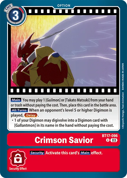 Crimson Savior &mdash; Digimon Card Game card