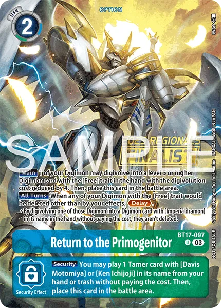Return to the Primogenitor &mdash; Digimon Card Game card