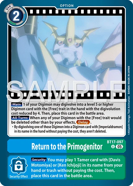Return to the Primogenitor &mdash; Digimon Card Game card