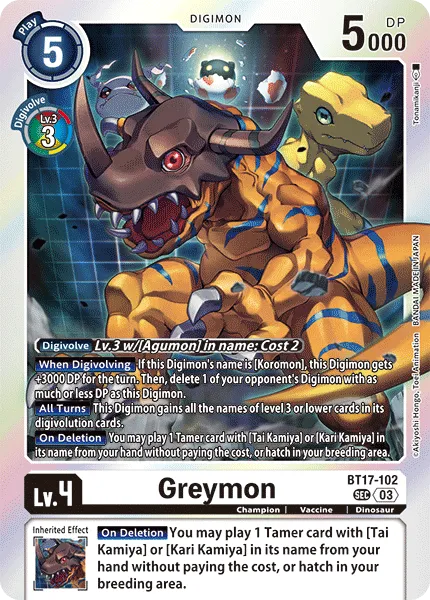 Greymon &mdash; Digimon Card Game card
