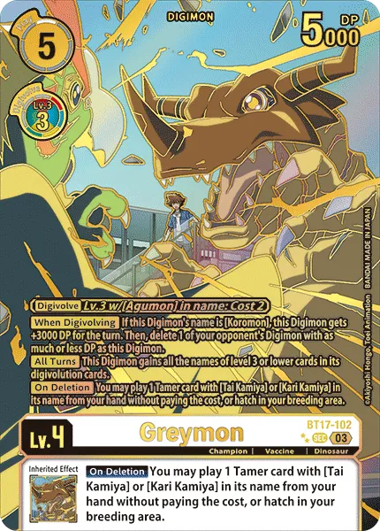 Greymon &mdash; Digimon Card Game card
