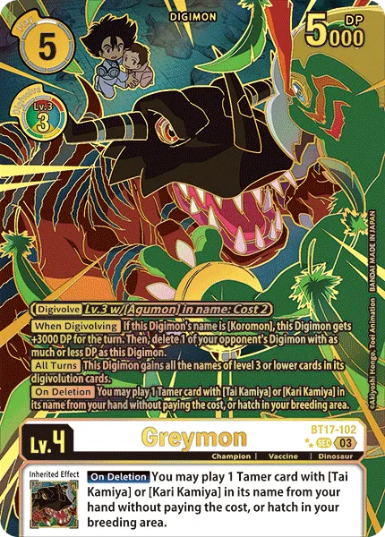 Greymon &mdash; Digimon Card Game card