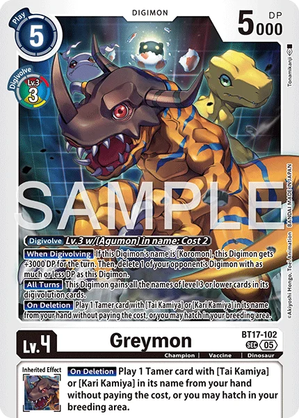 Greymon &mdash; Digimon Card Game card