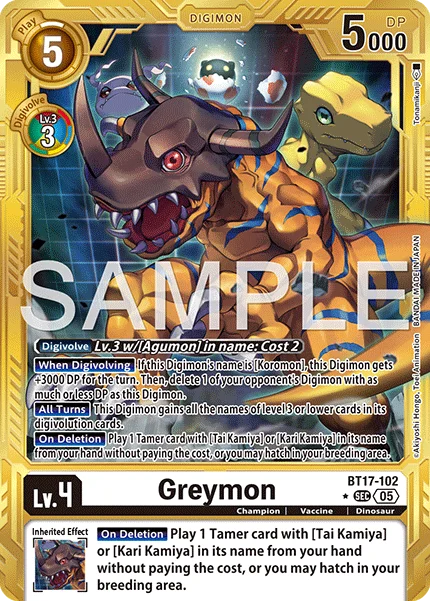 Greymon &mdash; Digimon Card Game card