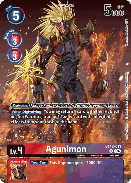 Agunimon &mdash; Digimon Card Game card