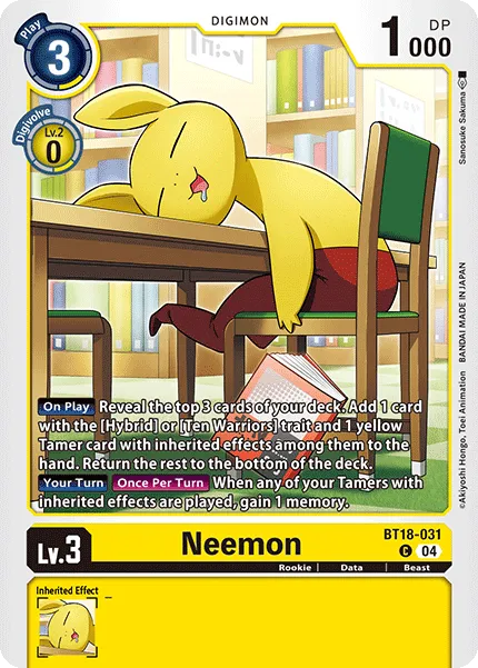 Neemon &mdash; Digimon Card Game card