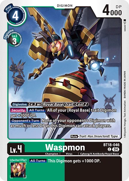 Waspmon &mdash; Digimon Card Game card