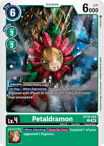 Petaldramon &mdash; Digimon Card Game card