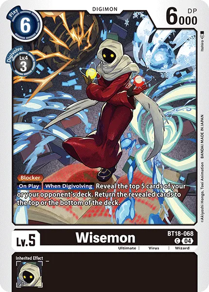 Wisemon &mdash; Digimon Card Game card