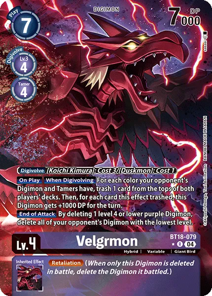 Velgrmon &mdash; Digimon Card Game card