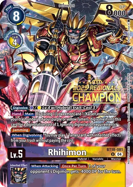 Rhihimon &mdash; Digimon Card Game card
