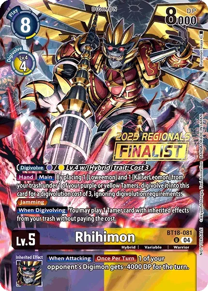 Rhihimon &mdash; Digimon Card Game card