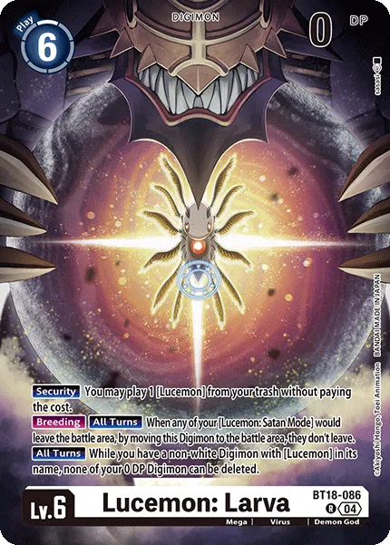 Lucemon: Larva &mdash; Digimon Card Game card