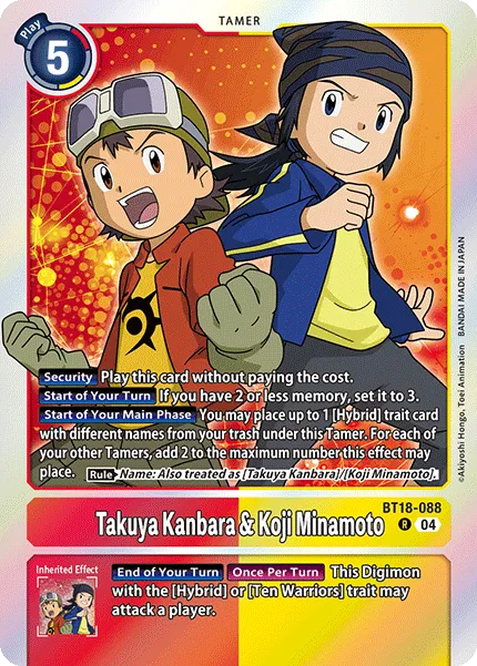 Takuya Kanbara & Koji Minamoto &mdash; Digimon Card Game card