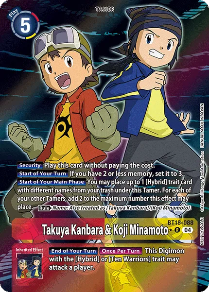 Takuya Kanbara & Koji Minamoto &mdash; Digimon Card Game card