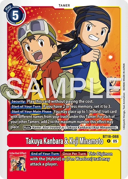 Takuya Kanbara & Koji Minamoto &mdash; Digimon Card Game card