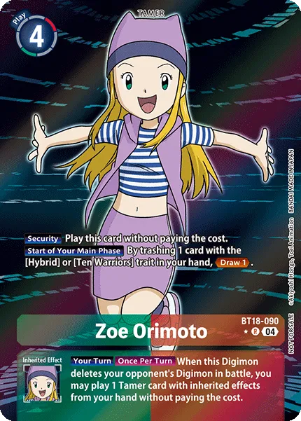 Zoe Orimoto &mdash; Digimon Card Game card