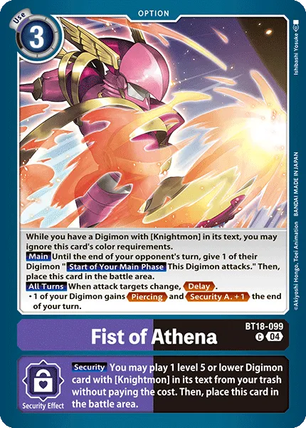 Fist of Athena &mdash; Digimon Card Game card