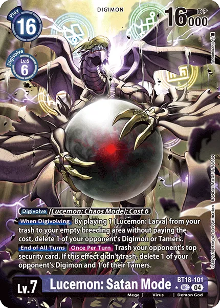 Lucemon: Satan Mode &mdash; Digimon Card Game card