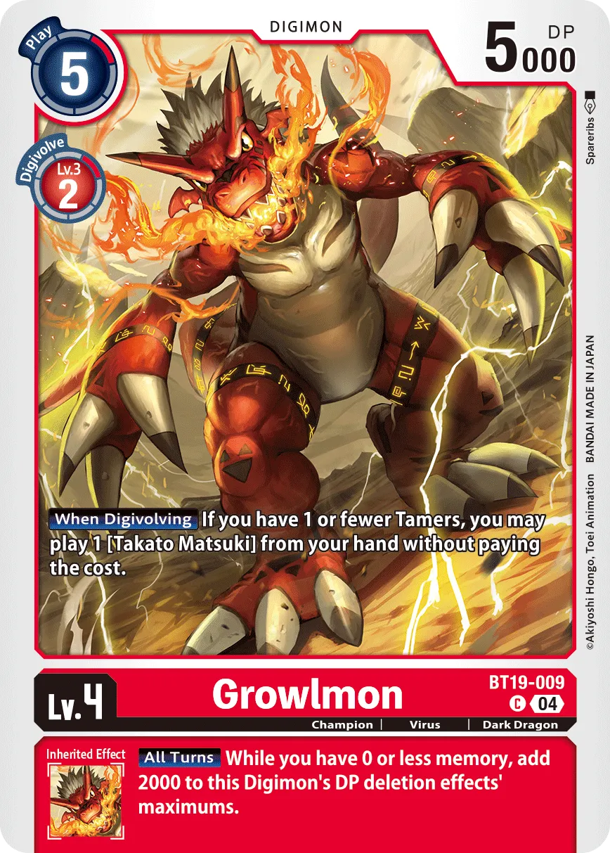Growlmon &mdash; Digimon Card Game card